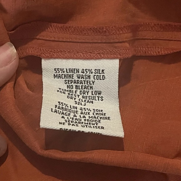 Eileen Fisher Woman Women’s Linen Silk Burnt Orange Sleeveless Top 3X Minimalist - Picture 4 of 6
